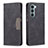 Funda de Cuero Cartera con Soporte Carcasa B06F para Motorola Moto Edge S30 5G Negro