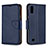 Funda de Cuero Cartera con Soporte Carcasa B06F para Samsung Galaxy M10 Azul