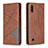 Funda de Cuero Cartera con Soporte Carcasa B07F para Samsung Galaxy M10 Marron