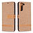 Funda de Cuero Cartera con Soporte Carcasa B11F para Samsung Galaxy S21 Plus 5G Oro