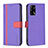 Funda de Cuero Cartera con Soporte Carcasa B13F para Oppo A74 4G Morado