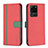 Funda de Cuero Cartera con Soporte Carcasa B13F para Samsung Galaxy S20 Ultra 5G Rojo
