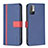 Funda de Cuero Cartera con Soporte Carcasa B13F para Xiaomi Redmi Note 10T 5G Azul