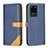 Funda de Cuero Cartera con Soporte Carcasa B14F para Samsung Galaxy S20 Ultra Azul