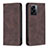 Funda de Cuero Cartera con Soporte Carcasa B15F para Oppo A77 5G Marron