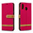 Funda de Cuero Cartera con Soporte Carcasa B16F para Samsung Galaxy M10S Rojo