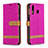 Funda de Cuero Cartera con Soporte Carcasa B16F para Samsung Galaxy M30 Rosa Roja