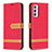 Funda de Cuero Cartera con Soporte Carcasa B16F para Samsung Galaxy Quantum2 5G Rojo
