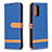 Funda de Cuero Cartera con Soporte Carcasa B16F para Xiaomi Poco M3 Azul