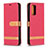 Funda de Cuero Cartera con Soporte Carcasa B16F para Xiaomi Poco M3 Rojo