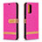 Funda de Cuero Cartera con Soporte Carcasa B16F para Xiaomi Poco M3 Rosa Roja