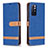 Funda de Cuero Cartera con Soporte Carcasa B16F para Xiaomi Poco M4 Pro 5G Azul