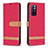 Funda de Cuero Cartera con Soporte Carcasa B16F para Xiaomi Poco M4 Pro 5G Rojo