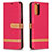 Funda de Cuero Cartera con Soporte Carcasa B16F para Xiaomi Poco M5S Rojo
