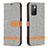 Funda de Cuero Cartera con Soporte Carcasa B16F para Xiaomi Redmi 10 4G Gris