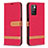 Funda de Cuero Cartera con Soporte Carcasa B16F para Xiaomi Redmi 10 4G Rojo