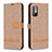 Funda de Cuero Cartera con Soporte Carcasa B16F para Xiaomi Redmi Note 10 5G Oro