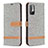 Funda de Cuero Cartera con Soporte Carcasa B16F para Xiaomi Redmi Note 10T 5G Gris