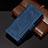 Funda de Cuero Cartera con Soporte Carcasa BY3 para Samsung Galaxy Z Fold2 5G Azul