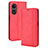 Funda de Cuero Cartera con Soporte Carcasa BY4 para Oppo A58x 5G Rojo