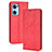 Funda de Cuero Cartera con Soporte Carcasa BY4 para Oppo Reno7 5G Rojo