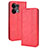 Funda de Cuero Cartera con Soporte Carcasa BY4 para Oppo Reno8 5G Rojo