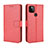 Funda de Cuero Cartera con Soporte Carcasa BY5 para Google Pixel 5 XL 5G Rojo