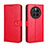 Funda de Cuero Cartera con Soporte Carcasa BY5 para Huawei Mate 50E Rojo
