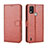 Funda de Cuero Cartera con Soporte Carcasa BY5 para Nokia C21 Plus Marron