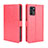 Funda de Cuero Cartera con Soporte Carcasa BY5 para Oppo Reno6 Z 5G Rojo