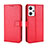 Funda de Cuero Cartera con Soporte Carcasa BY5 para Oppo Reno7 A Rojo