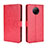 Funda de Cuero Cartera con Soporte Carcasa BY5 para Xiaomi Redmi Note 9T 5G Rojo