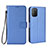 Funda de Cuero Cartera con Soporte Carcasa BY6 para Xiaomi Poco M3 Azul