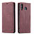 Funda de Cuero Cartera con Soporte Carcasa C01S para Samsung Galaxy A40s Rojo Rosa