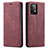 Funda de Cuero Cartera con Soporte Carcasa C01S para Samsung Galaxy A52s 5G Rojo Rosa