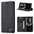 Funda de Cuero Cartera con Soporte Carcasa C01S para Samsung Galaxy S20 5G Negro