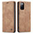 Funda de Cuero Cartera con Soporte Carcasa C01S para Samsung Galaxy S20 Lite 5G Marron Claro