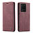 Funda de Cuero Cartera con Soporte Carcasa C01S para Samsung Galaxy S20 Ultra Rojo Rosa