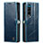 Funda de Cuero Cartera con Soporte Carcasa C01S para Samsung Galaxy Z Fold3 5G Azul