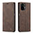 Funda de Cuero Cartera con Soporte Carcasa C01S para Xiaomi Redmi Note 10 4G Marron