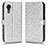 Funda de Cuero Cartera con Soporte Carcasa C01X para Samsung Galaxy XCover 5 SM-G525F Plata