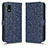Funda de Cuero Cartera con Soporte Carcasa C01X para Sharp Aquos wish3 Azul