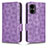 Funda de Cuero Cartera con Soporte Carcasa C02X para Xiaomi Poco M4 5G Morado