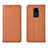 Funda de Cuero Cartera con Soporte Carcasa C03 para Xiaomi Redmi Note 9 Naranja