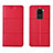Funda de Cuero Cartera con Soporte Carcasa C03 para Xiaomi Redmi Note 9 Rojo