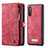 Funda de Cuero Cartera con Soporte Carcasa C03S para Samsung Galaxy A70 Rojo