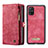 Funda de Cuero Cartera con Soporte Carcasa C03S para Samsung Galaxy A71 5G Rojo