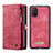 Funda de Cuero Cartera con Soporte Carcasa C03S para Samsung Galaxy M40S Rojo