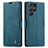 Funda de Cuero Cartera con Soporte Carcasa C03S para Samsung Galaxy S22 Ultra 5G Azul