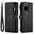 Funda de Cuero Cartera con Soporte Carcasa C03S para Xiaomi Redmi Note 10S 4G Negro